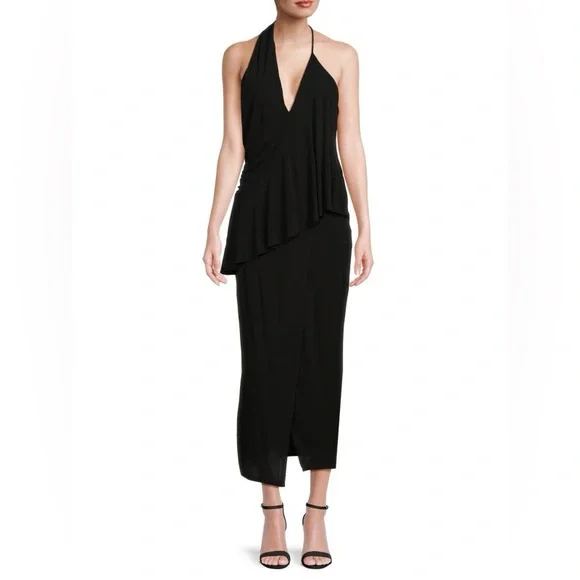 NEW REISS Xena Halterneck Draped Maxi Dress Sz 10