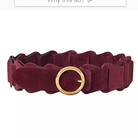 Bottega Venetta suede burgundy belt