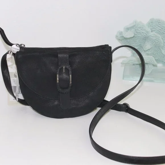 REDUCED Lucky Brand Crossbody Black Nubuck Leather Bag Purse Small