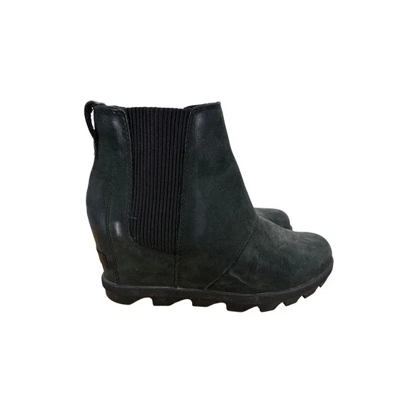 Sorel Arctic Wedge II Chelsea Boots Black Leather Ankle NL3022-010 Womens 7