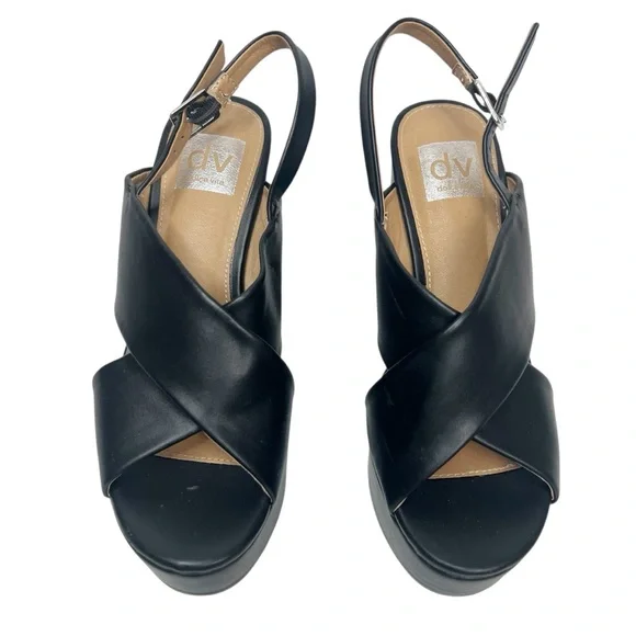 NWT DV Dolce Vita Black Cypress Platform Wedge Sandals