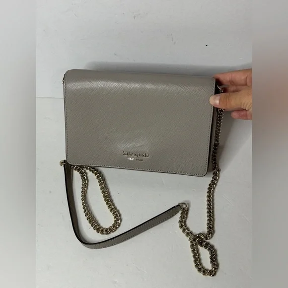 Kate Spade Grey Leather Small Crossbody Bag