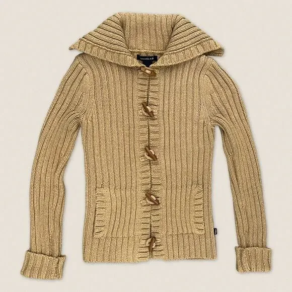 Abercrombie & Fitch Toggle Button Cardigan Tan Sweater‎ | Size Medium