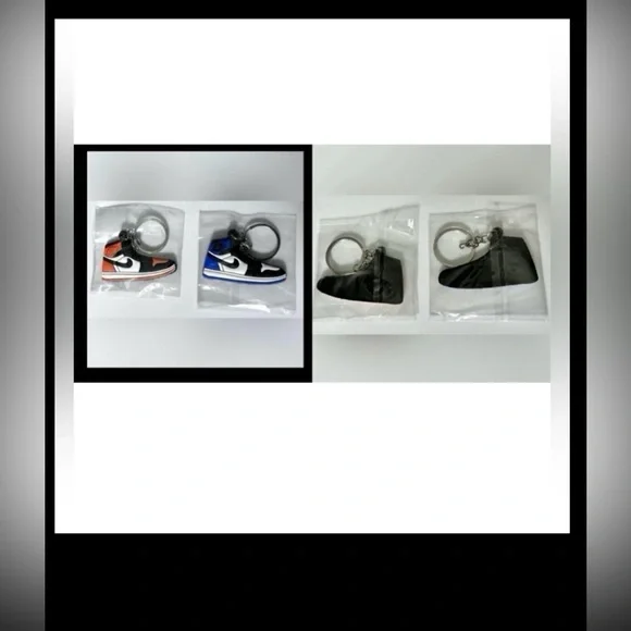 Nike Air Jordan Sneaker Keychains - Black, Orange, Blue & White colors Brand New