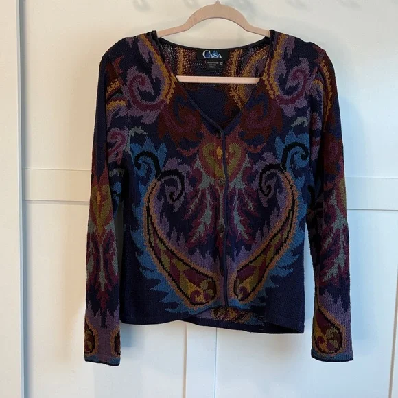 CASA Multi Color Patterned Cardigan