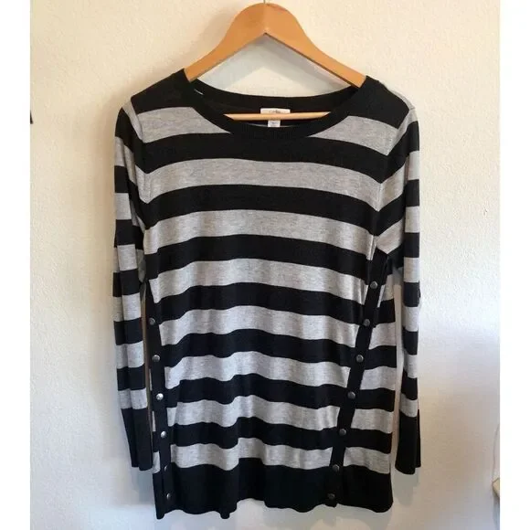 Nordstrom Grey Stripe Sweater