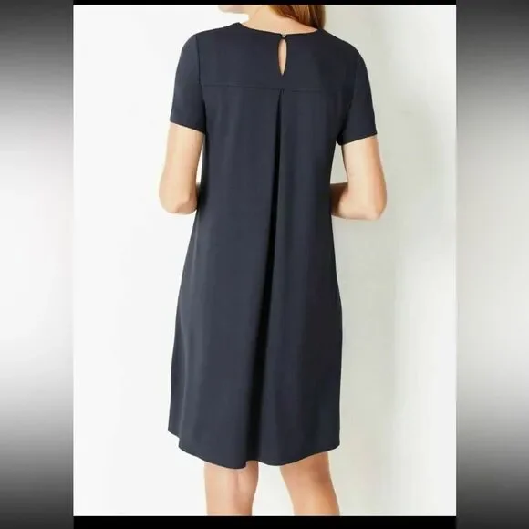 J. Jill Wherever Collection Perfect TShirt Navy Short Sleeve Swing Dress Small