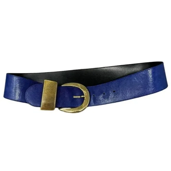 Furla Vintage Blue and Gold Women's Belt