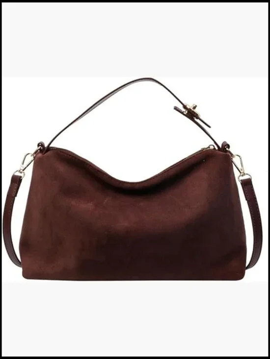 Slouchy Faux Suede Hobo Bag Crossbody Shoulder Tote Purse Satchel Handbag