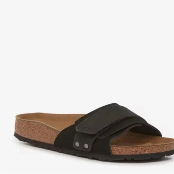 Birkenstock Shoes Oita Black Suede Slide Sandals