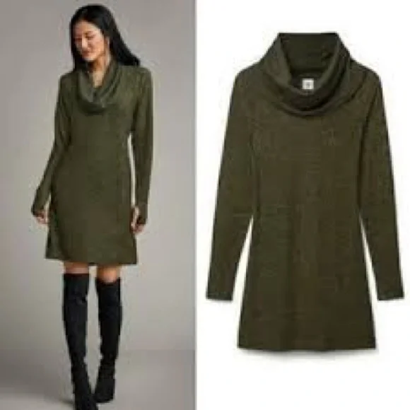 Cabi Solace Olive Green Cowl Neck Dress size‎ XXS