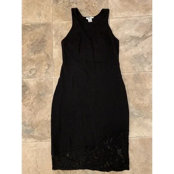Bar‎ III Dress Women's Size Small Black Sleeveless Lace Bottom
