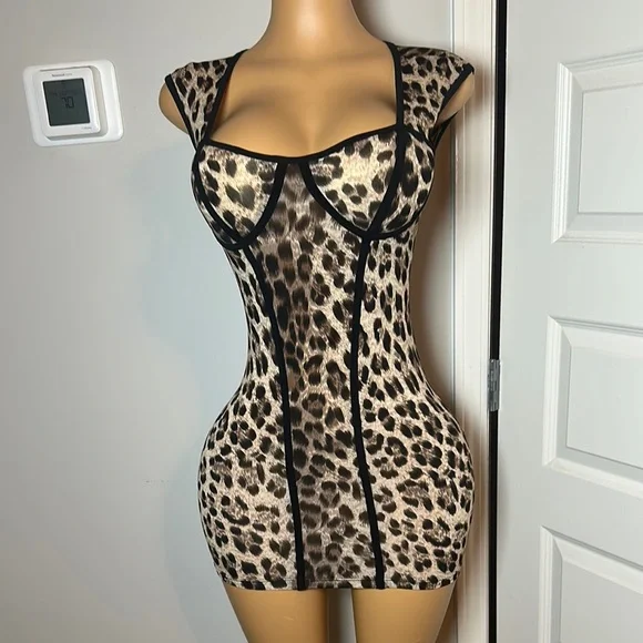 Forever 21 Brown and Black Leopard Chemise