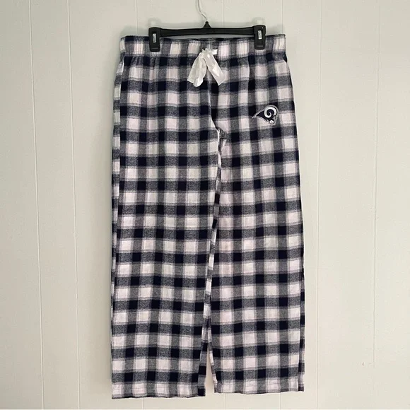 NFL Team Apparel Women’s Los Angeles Rams Plaid Flannel Pajama Pants Size Large