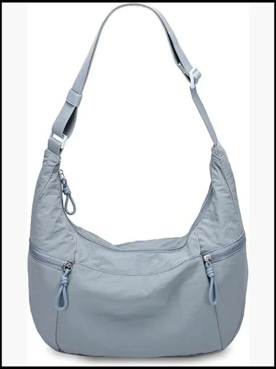 Lightweight Nylon Crescent Crossbody Bag Hobo Shoulder Purse Travel Work Gym