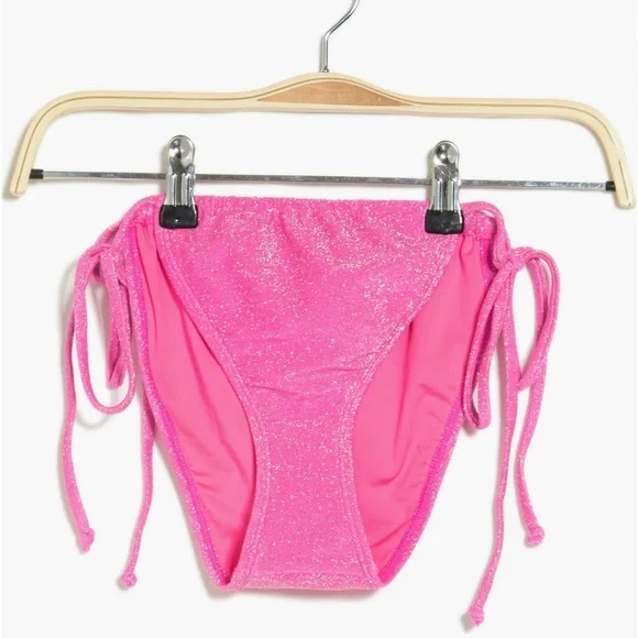 New‎ Good American Sparkle Tiny Ties Bottom in Knockout Pink Size 6