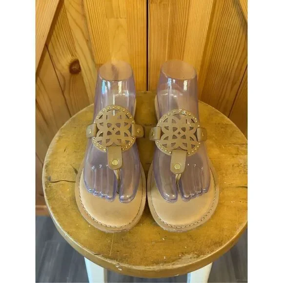 DV Dolce Vita Sandals Womens 10 Gionna Slip On Sandals Brown Faux Leather
