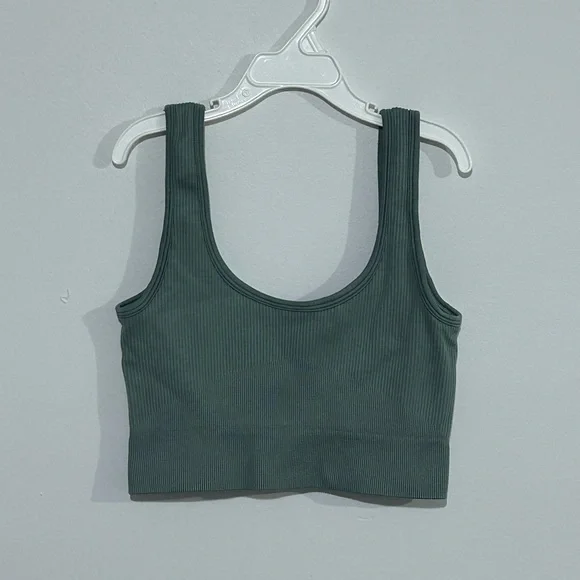 Women's Green Cropped Bra Top Small