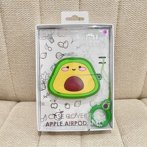 NEW dELiA*s AirPod Pro Case Cover Avocado Character Anti-Lost Key Ring Accessory