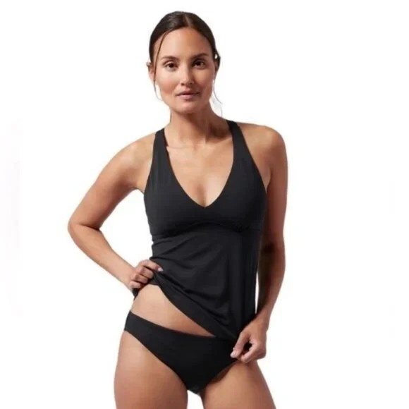 Athleta Womens Plunge Swim Tankini Swim Tank  UPF 50+ Beach XS New