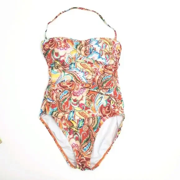 Lauren Ralph Lauren floral paisley swimsuit sz 4