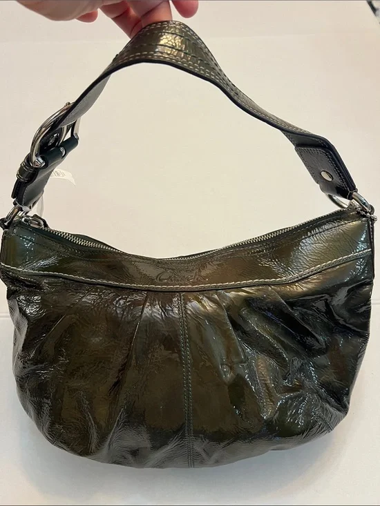 COACH CLASSIC GREEN PATENT LEATHER HOBO BAG PURSE NEW WITH TAGS