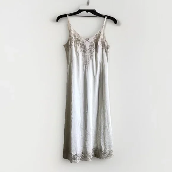 Vintage Palais Ivory Full Slip Dress Size‎ 34 Lace Lingerie