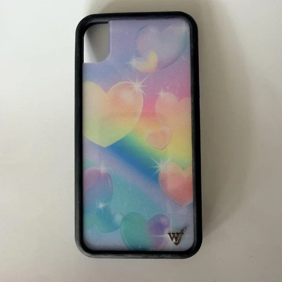 Wildflower Phone Case IPhone XR Pastel Rainbow Hearts Pattern Cover Cute