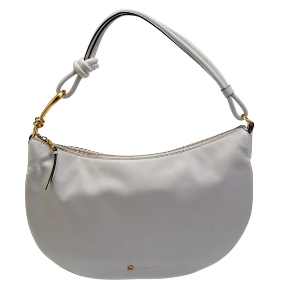 Donna Karan Hobo Leather Bag with Gold Accents