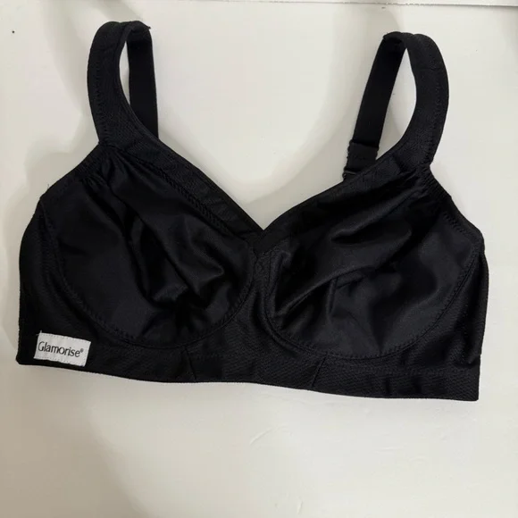 Glamorise Magic Lift Black Full-Figure Full Coverage Bra Size 36D