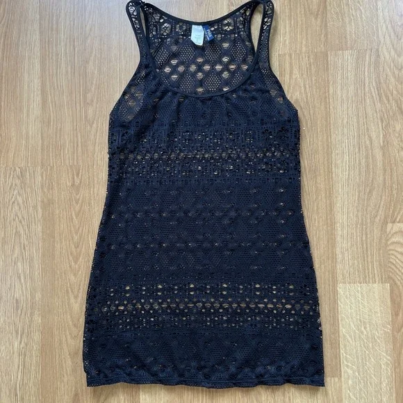 Polo Ralph Lauren Cover Up Womens Small Black Lace Beach Summer Swim Vacation