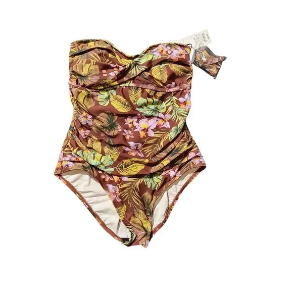 Shade & Shore‎ Medium One Piece Floral Bathing Suit NWT