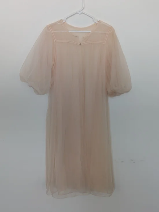 Vintage Sheer Robe Pink Peignor