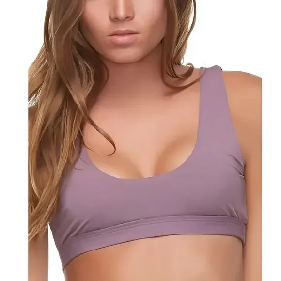Dippin' Daisy's Beach Seamless Scoop Neck Swim Bikini Top‎ Size M Purple Haze