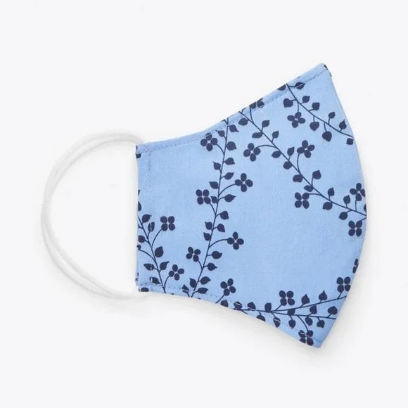 Draper James Face Mask Clover Vines Blue NWT