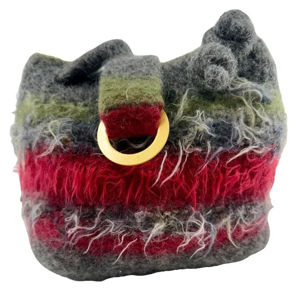 Vintage Mohair Wool Felted‎ Handbag Handcrafted Artisan Made 8