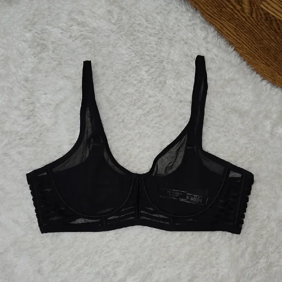 Victoria's Secret Black Unlined Plunge Bra, Womens 36C