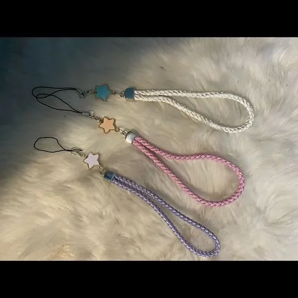 Set of 3 trendy cell phone star charms #10