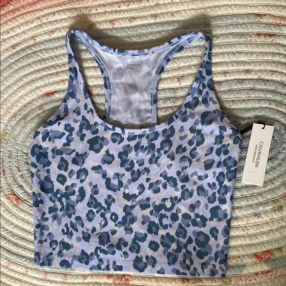 Calvin Klein Performance Blue Leopard Sports Bra