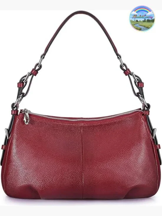 Genuine Leather Hobo Shoulder Bag Top Handle Handbag Ladies Purses