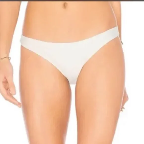 For Love & Lemons Ivory La Playa Bikini Swim Bottoms. Size Medium. NWT