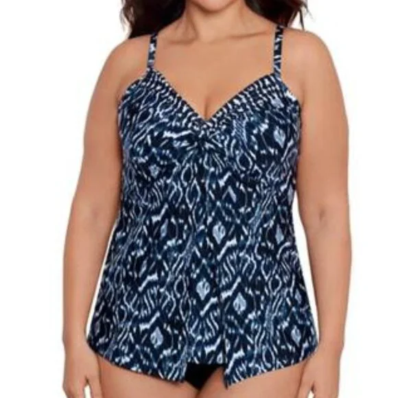 Miraclesuit Plus Size Love Knot Tankini Top in Palatium
