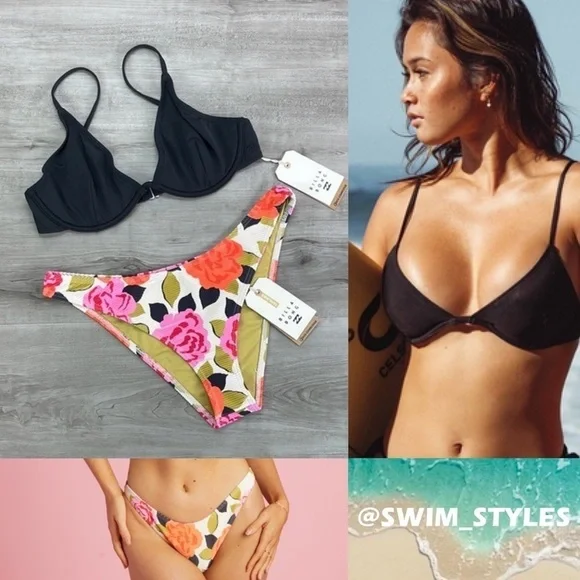 ☀️BILLABONG☀️ SOL SEARCHER REESE UNDERWIRE MAGIC GARDEN HIKE BIKINI SET