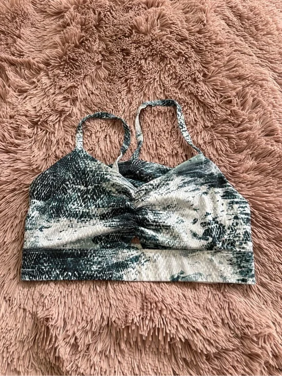 Fabletics Twist Back Snake Print Sports Bra