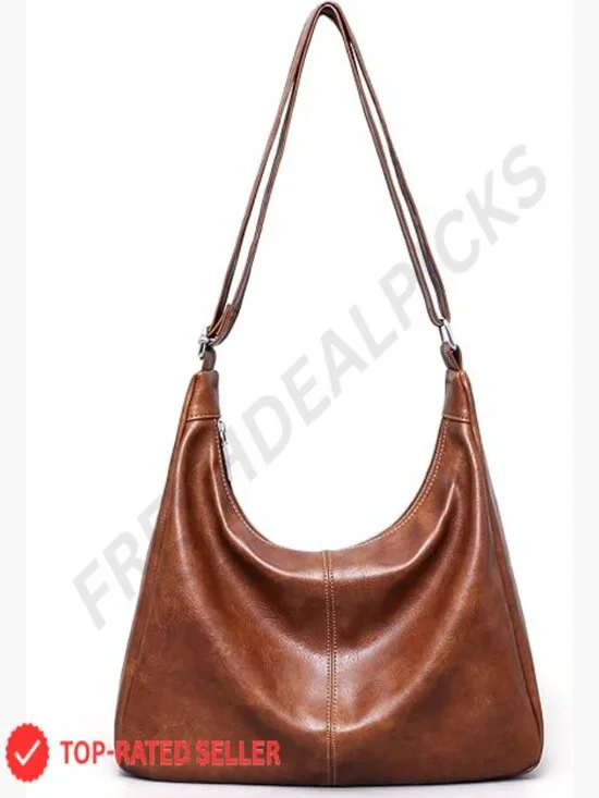 Slouchy Vegan Leather Hobo Bag Adjustable Shoulder Strap Crossbody Tote Purse