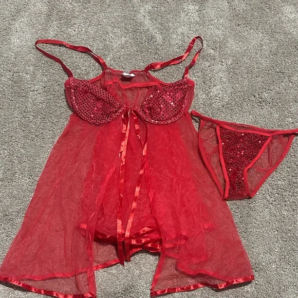 Fredericks of Hollywood Sequin Lingerie Set