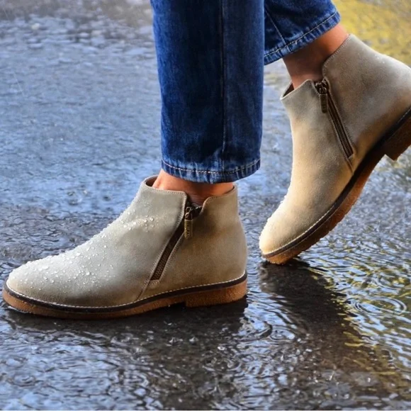 ITALEAU | Waterproof Foliana Booties Taupe Lavato Size 36 Made in Italy