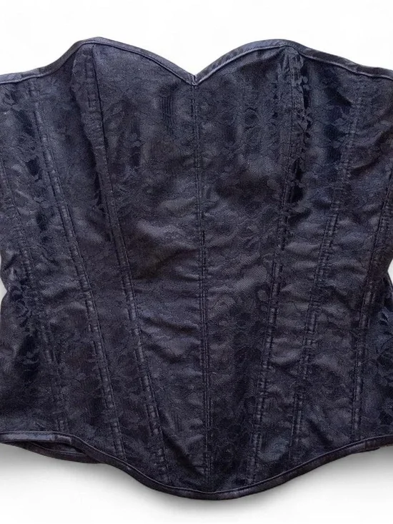 Vintage 90s Intimate Attitudes Black Lace Corset Bustier Size 40