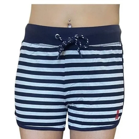 Psycho Bunny Shorts Gray Blue Stripped Drawstring Lounge Sleep Shorts‎