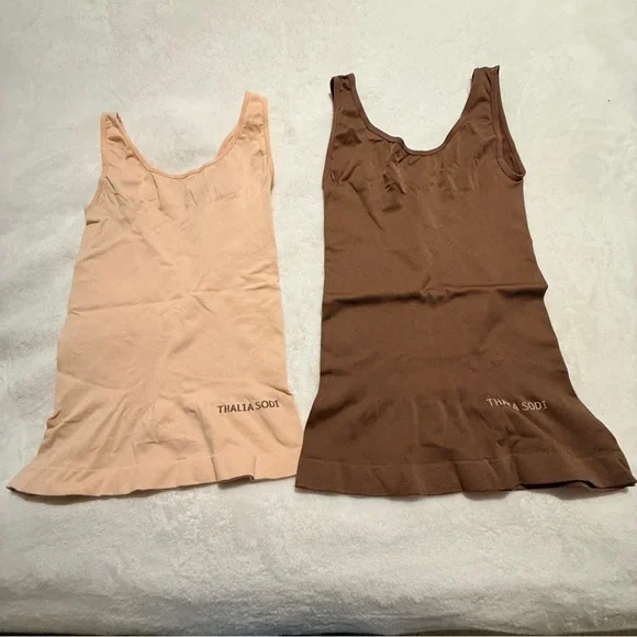 Thalia Sodi Firm Control 2-Way Waist Control Tank Tops - Set of 2 - Size M